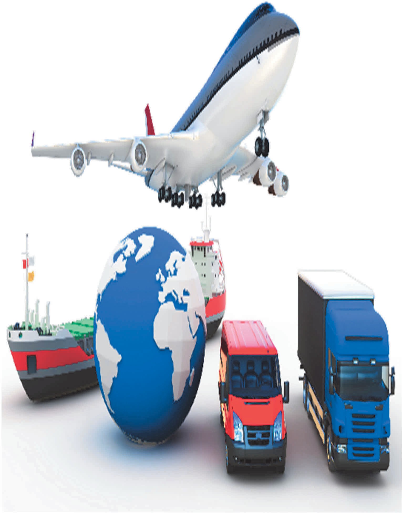 Air, sea and road transport